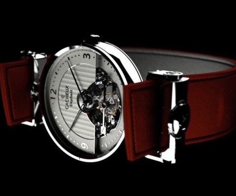An incredible watch of exception, this unique timepiece from Cacheux is of only one piece. Handcrafted in France and tuned in Switzerland.