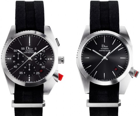Accessorize your stylish suit with a classic Dior  Chiffre Rouge fabric strap watch. Water resistant and Swiss made, this elegant watch is available in four different color ways to coordinate with your suit