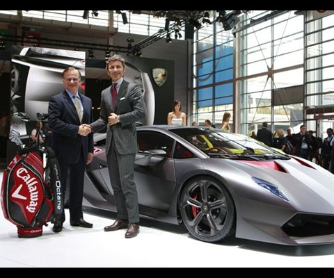 he partnership between Lamborghini and Callaway Golf was announced in Paris, where the former unveiled its vision for the future in the form of the Sesto Elemento concept. While researching construction materials together at the University of Washington, the two companies found each other mutually interested in developing a new breed of lightweight, high-strength material.