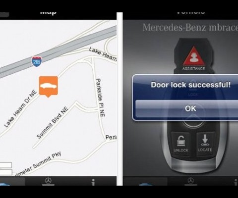 Mercedes Benz has launched an iPhone app for it's owners that lets you do some pretty amazing stuff.