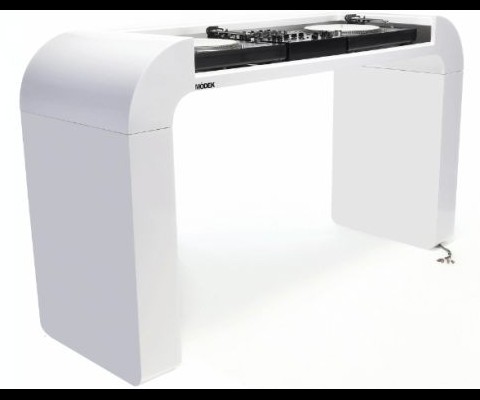 Spanish firm  Mödek. Designed by Jose Perez Manzanal, the Finish CLUB Deluxe, part of Mödek’s DJ Furniture collection, comes with a top cover of the same color to cover the team, which adds to the aesthetically pleasing looks and avoids dust accumulation

Read more: http://www.bornrich.org/entry/mdeks-finish-club-deluxe-dj-table/#ixzz105InuSvV