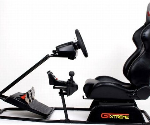 The new Next Level GTxtreme racing simulator/cockpit is designed to take racing to the next level and enrich the riders with a thrilling experience. The simulator features a high quality real car bucket seat with synthetic leather and high density foam for ultimate comfort

