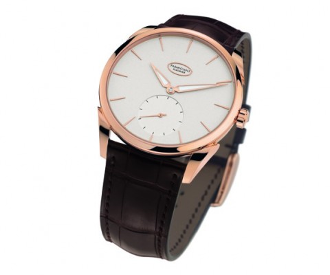 The Tonda 1950 is a simple and sturdy watch for more simple and sturdy times. It is a timepiece that enhances the wearer, rather than borrows too much attention. It comes matched to a brown or black alligator strap and retails for $18,500 (18-karat rose gold) or $20,500 (18-karat white gold)