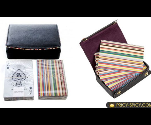 From British designer Paul Smith, a pack of limited edition playing cards embossed with his signature colorful patterns and striped will set you back roughly $300.
