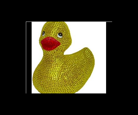 If you think a regular rubber duck is not good enough to amuse your rich little snot during his bath time, you need to get the Swarovski Crystal Rubber Duck. Available at Etsy, this shimmering duck has been festooned with more than 5,000 Swarovski crystals.