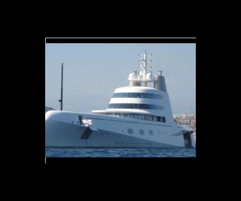 Designed by Phillip Starck, this yachts, known simply as 'A' carries a pricetag of $350 Million, and features 3 pools, 2 discoteques, a helipad, and a gas tank that costs $1.4 Million to fill!