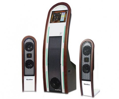 The Lyra features Adam Art audio for high fidelity in a compact and appealing design. The key specs include: 200watt rms amplifier, external studio quality speakers, discrete subwoofer in cabinet and an integrated active 10� subwoofer. The Lyra features Ethernet LAN, WLAN, two USB interfaces, a memory card reader and a CD/DVD burner to enable you to access millions of songs on the internet, stream live music online, make your playlists all from a convenient 15� touchscreen interface.